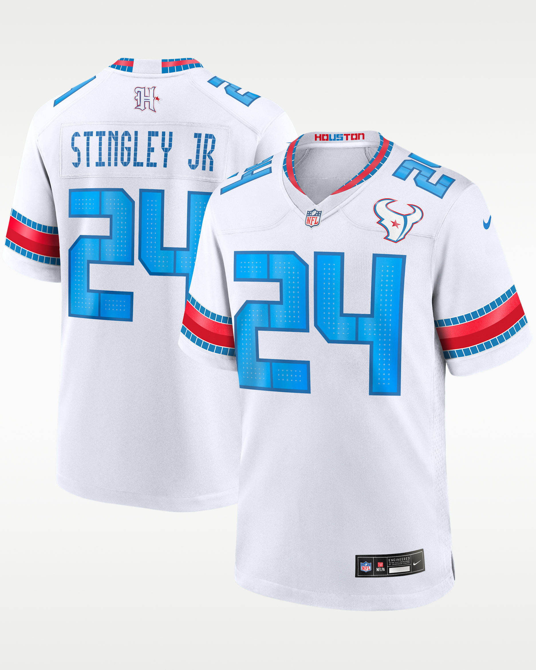 NIKE NHL ゲームシャツ　40 総刺繍　ストリート　スケーター　メッシュ Derek Stingley Jr. Houston Texans Rivalries Collection Men's Nike